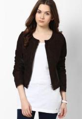 Suxus Brown Solid Winter Jacket women