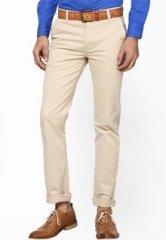 Taanz Solid Beige Formal Trouser men