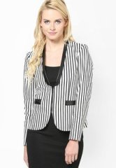 The Vanca Stripe Black Winter Jacket women