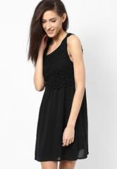 Tom Tailor Black Fabricmix Crochet Dress