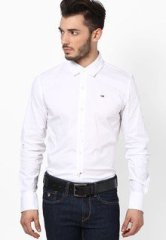 Tommy Hilfiger Classic White Full Sleeve Casual Shirts men