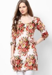 Tops And Tunics White Floral Tunic women