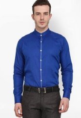 Torino Solid Blue Casual Shirt men