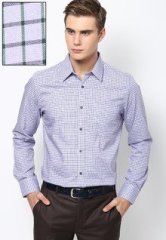 Turtle Checks Navy Blue Slim Formal Shirt men