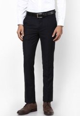 Turtle Solid Navy Blue Formal Trouser men