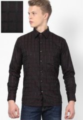 Tuxedo Checks Coffee Casual Shirt men