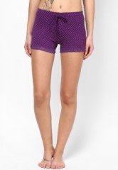 Under Colors Of Benetton Purple Shorts With Polka Dots women