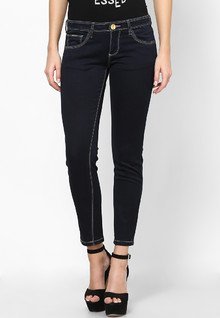 United Colors Of Benetton Blue Slim Fit Denim With Zipper women