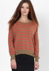 United Colors Of Benetton Brown Loose Striper Sweater women