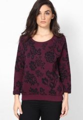 United Colors Of Benetton Wine L/Slv Jacquard Sweat women