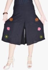 Uttam Black Embroidered Capri women