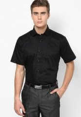 Van Heusen Black Half Sleeve Formal Shirt men