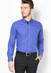 Van Heusen Blue Full Sleeve Formal Shirt men