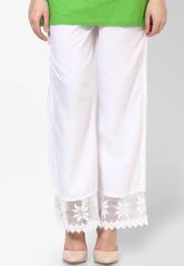 Vedic White Solid Cotton Salwar women