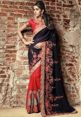 Vishal Chiffon Black Sareeby : Dolly J women