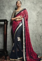 Vishal Iifa Collection By Vikram Phadnis Maroon Embroidered Saree women