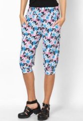 Voile Blue Printed Capri women