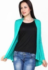 Vovoka Green Solid Shrug women