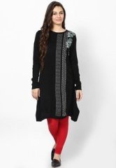 W Acrylic Black Solid Kurta women