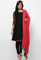 W Cotton Pink Printed Dupatta women