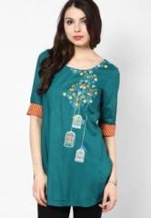 W Green Printed Top women