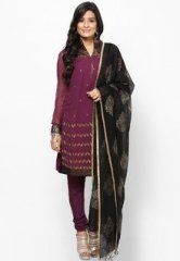 W Viscose Blend Black Printed Dupatta women