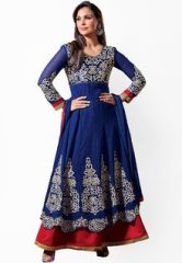 We-Desi Blue Embroidered Dress Material women