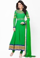 We-Desi Embroidered Green Dress Material women