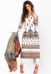 We-Desi Embroidered White Dress Material women