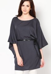 Westhreads Poncho Sleeve Grey Solid Kaftan women