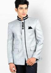 Wintage Solid Silver Party Wear Blazer men