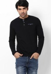 Wrangler Black Henley T Shirts men