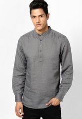 Wrangler Dark Grey Short Kurta men