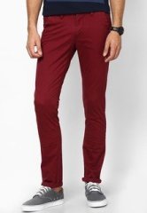 Wrangler Maroon Casual Trouser men