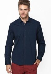 Yuvi Solid Navy Blue Casual Shirt men