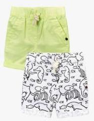 Next Fluro Green Plain And Print Shorts Two Pack boys