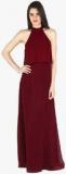 20dresses Maroon Solid Maxi Dress Women