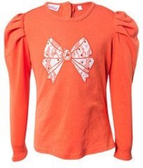 Nauti Nati Hip Length Embroidered Orange Tops girls