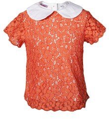 Nauti Nati Hip Length Solid Orange Tops girls