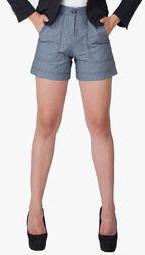 335th Blue Colored Solid Shorts women