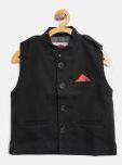 612 league Boys Black Nehru Jacket