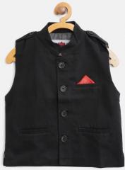 612 league Boys Black Nehru Jacket