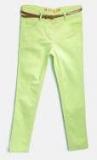 612 League Lime Green Solid Regular Trousers Girls