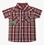 612 League Maroon Regular Fit Casual Shirt Boys