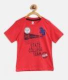 612 League Red Printed Round Neck T Shirt Boys