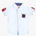 612 League White Regular Fit Casual Shirt boys