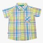 612 League Yellow Checked Slim Fit Casual Shirt Boys