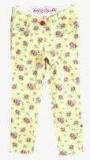 612 League Yellow Printed Regular Fit Regular Trouser girls