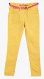 612 League Yellow Solid Regular Trouser Girls