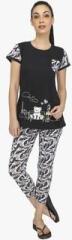 Red Ring Black Printed Capri Set women